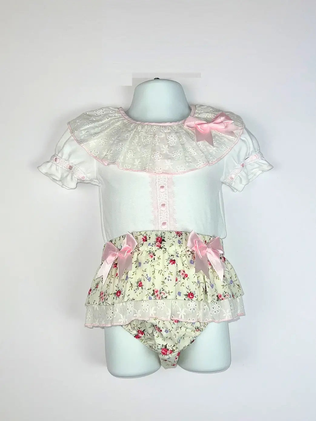 Two Pieces Mint Floral Set