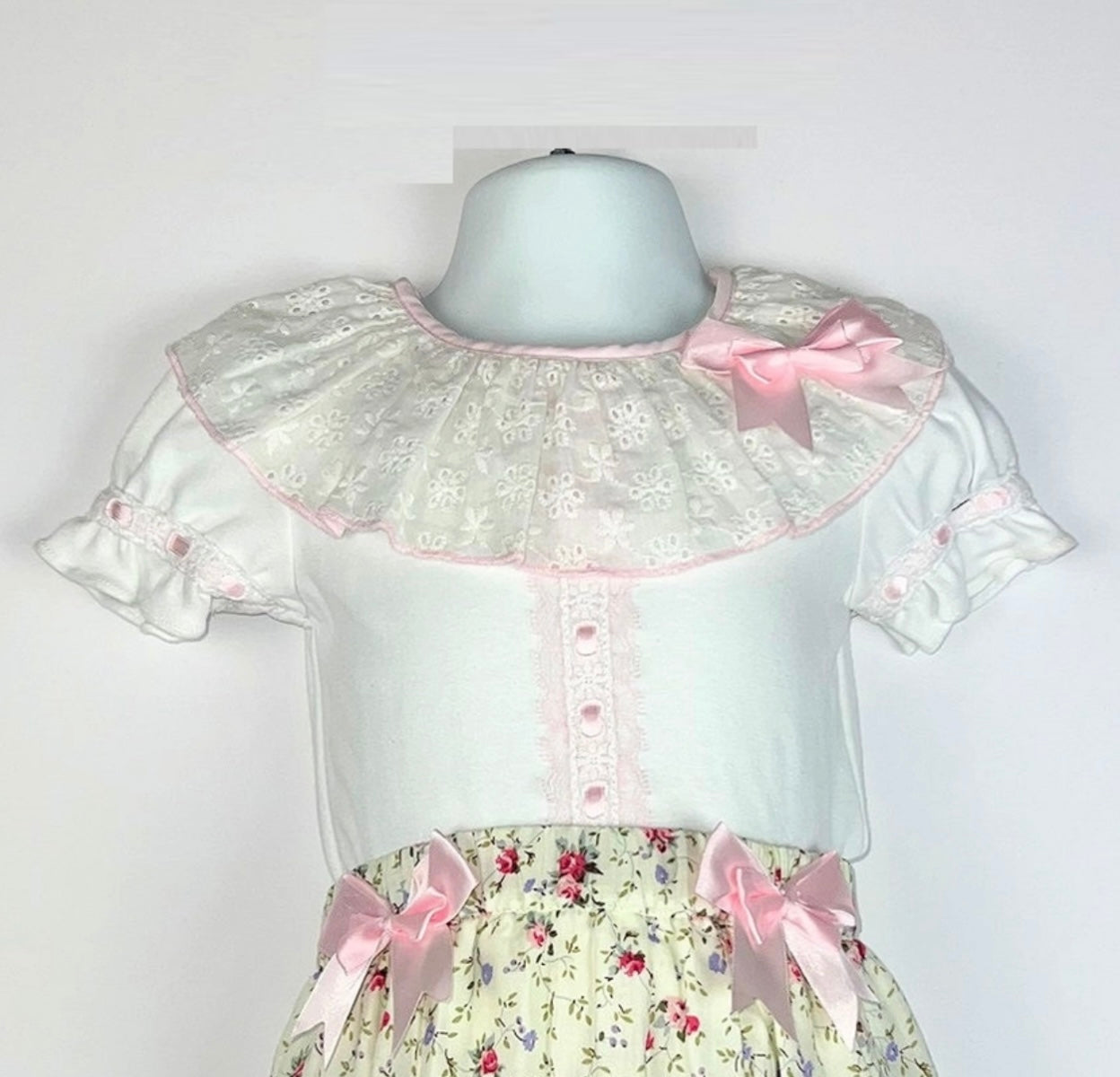 Two Pieces Mint Floral Set