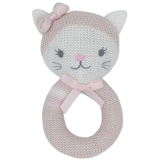 Daysi the Cat Knitted Rattle